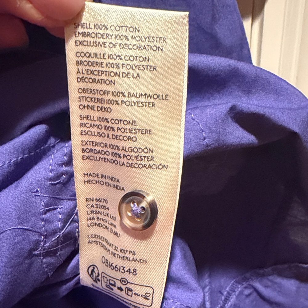 NWT Anthropologie Maeve Purple Embroidered Button Down Shirt - Picture 12 of 12